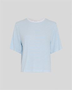 MSCH COPENHAGEN T-SHIRT, MSCHJANA TEE STP, EGRET/SUMMER